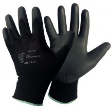 Black rubber gloves Black 219 PU Coated